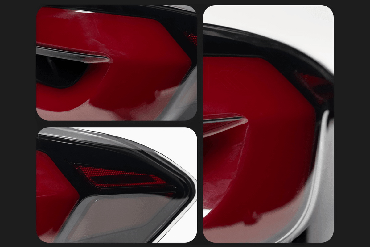 BMW 3 Series F30 F35 F80 Modern Black Line LED tail light upgrade by K2 Industries, with sleek black accents and LED illumination.
