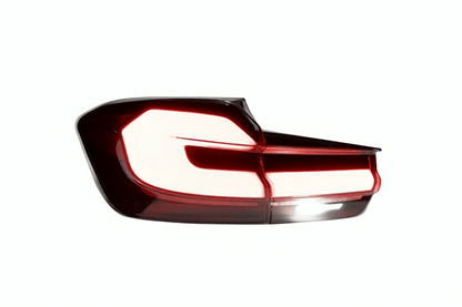BMW 3 Series F30 F35 F80 LED tail light upgrade by K2 Industries featuring modern black line design, for model years 2012-2019.