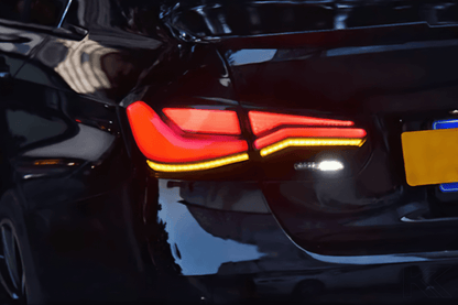 BMW 3 Series F30 F35 F80 LED tail lights by K2 Industries, featuring modern design for 2012-2019 models.