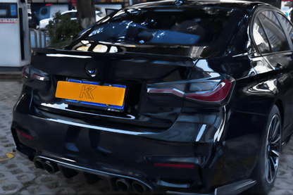 BMW 3 Series F30 F35 F80 LED tail lights by K2 Industries, featuring modern design, clear lenses, and red and white light elements.