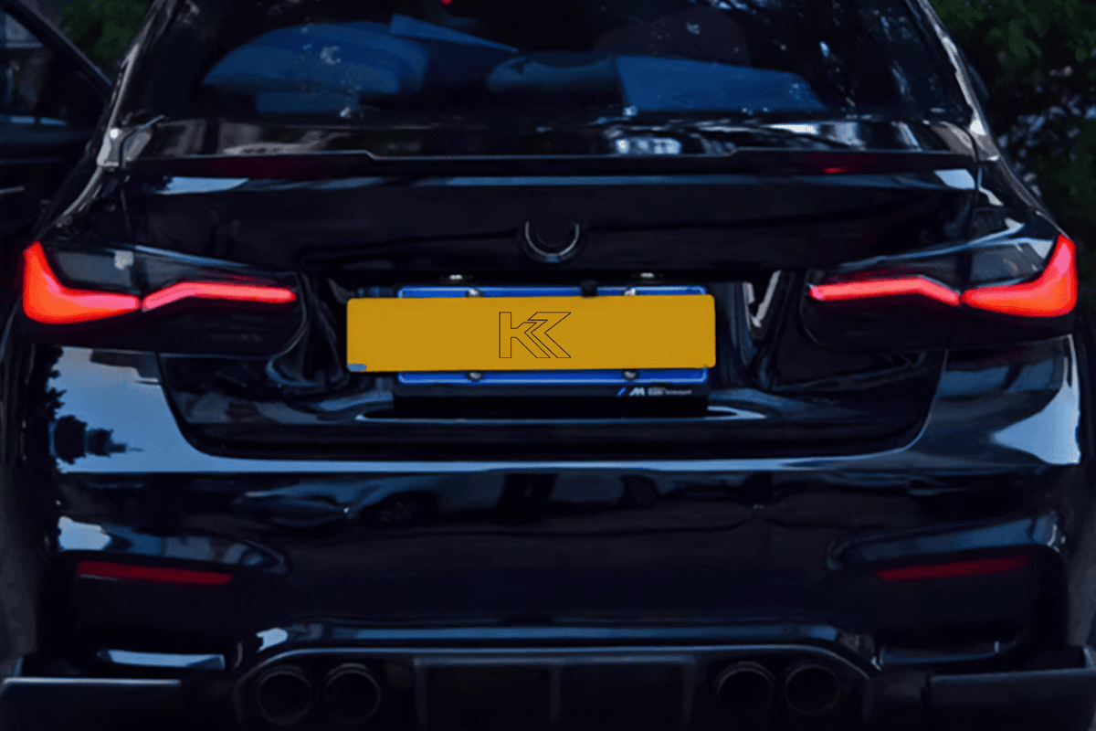 BMW 3 Series F30 F35 F80 LED tail lights by K2 Industries, showcasing sleek, modern design for 2012-2019 models.