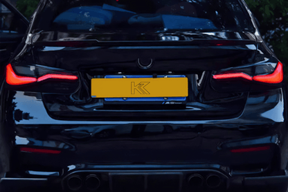 BMW 3 Series F30 F35 F80 LED tail lights by K2 Industries, showcasing sleek, modern design for 2012-2019 models.