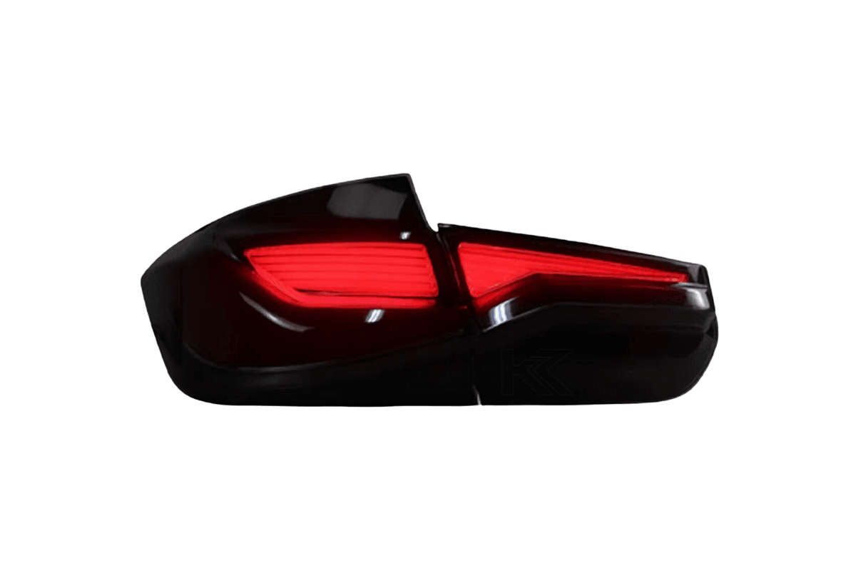 BMW 3 Series F30 F35 F80 LED tail lights by K2 Industries, featuring modern design and bright illumination for 2012-2019 models.