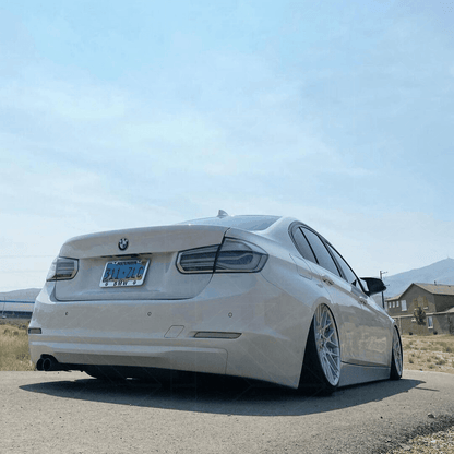 BMW 3-Series F30/F80 clear tail lights by K2 Industries, showing sleek, modern design for 2011-2020 BMW 3-Series models.