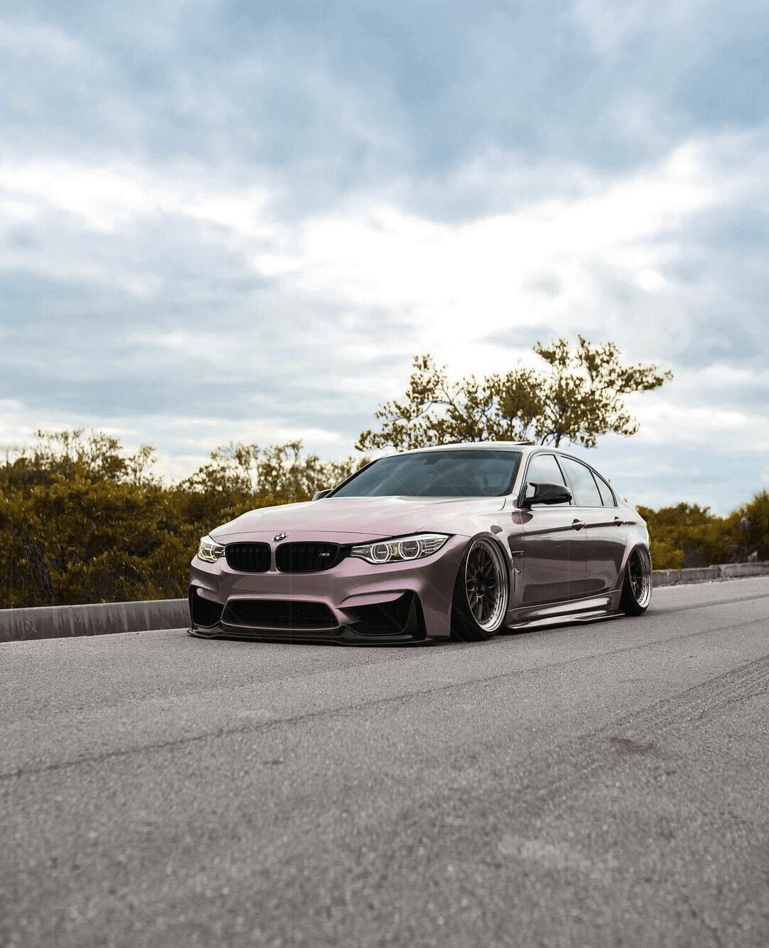 BMW 3-Series F30/F80 clear tail lights by K2 Industries, showing sleek, transparent design for model years 2011 to 2020.
