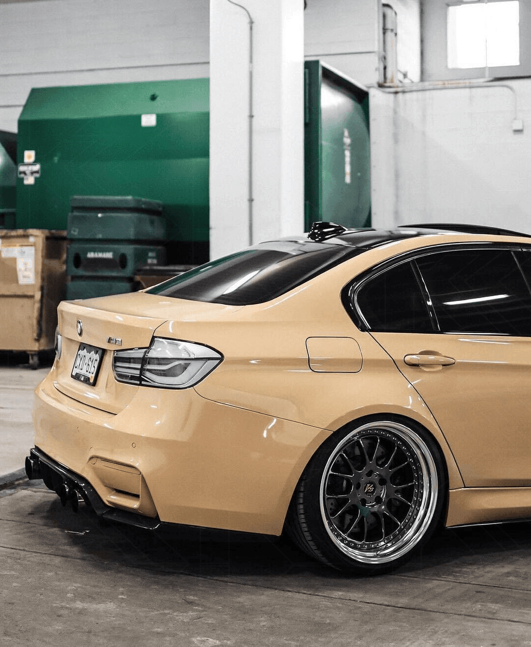 BMW 3-Series F30/F80 clear tail lights by K2 Industries, showing sleek, transparent design for 2011-2020 model cars.