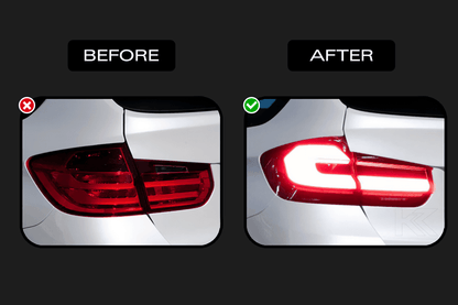 BMW 3 Series F31 tail light upgrade with modern black line LED design by K2 Industries, fitted on the 2012-2019 model.