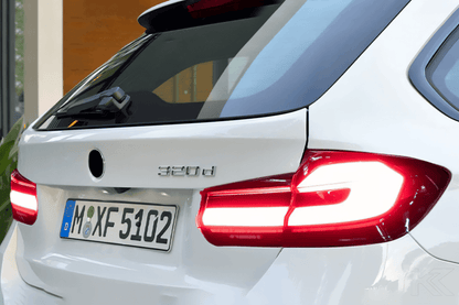 BMW 3 Series F31 modern black line LED tail light upgrade by K2 Industries, 2012-2019, showing sleek tail light design.