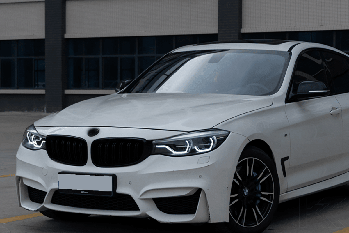BMW 3 Series F34 GT LED projector lens headlights by K2 Industries, compatible with 2012-2019 models, showcasing the headlight design.