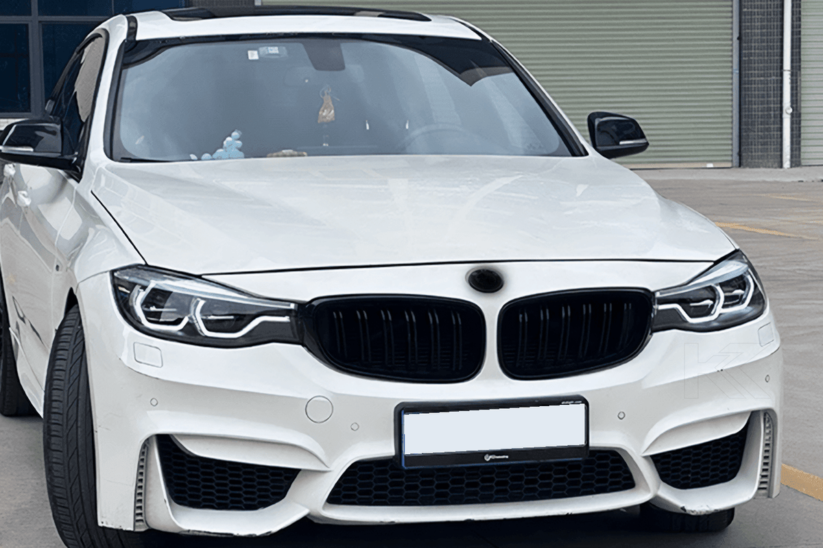 BMW 3 Series F34 GT LED projector lens headlights by K2 Industries, 2012-2019, showing sleek headlight design with projector lenses.