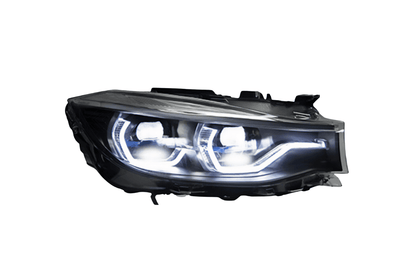 BMW 3 Series F34 GT LED projector lens headlights by K2 Industries, designed for models 2012-2019, with sleek reflective surfaces.