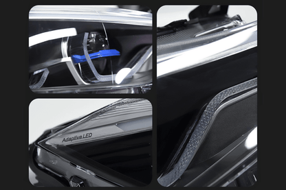 BMW 3 Series F34 GT LED projector lens headlights by K2 Industries, installed on 2012-2019 model with sleek design and bright illumination.
