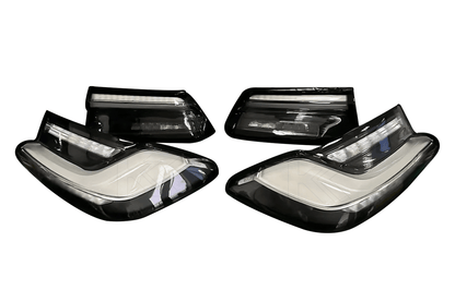 BMW 3 Series G20 G28 G80 M3 OEM style clear LED tail lights by K2 Industries, showing sleek design and LED light details.