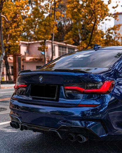 BMW 3 Series G20 G28 M8 Style inner tail light mod by K2 Industries, showing sleek replacement tail light for 2019-2024 models.