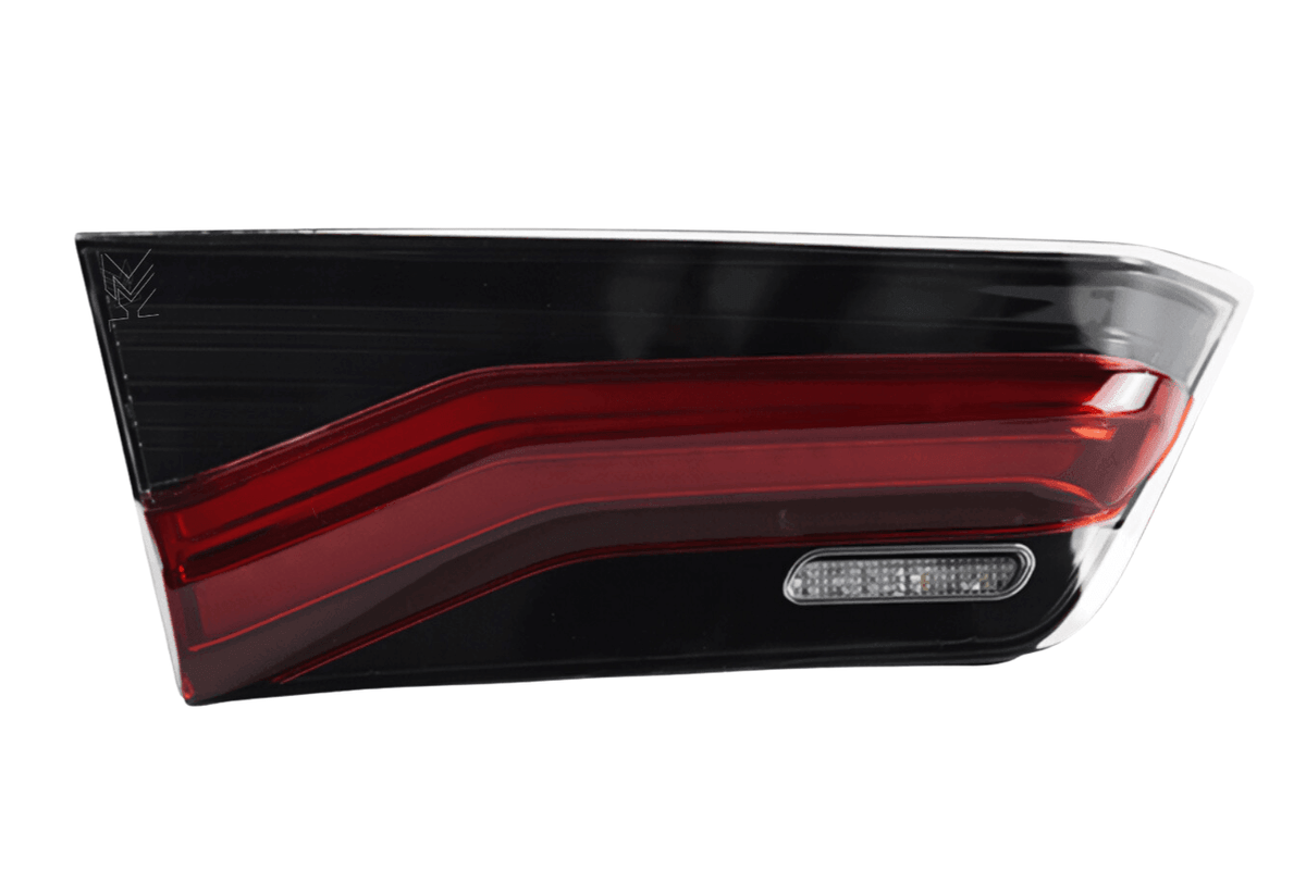BMW 3 Series G20 G28 M8 Style inner tail light mod by K2 Industries showing sleek design and bright illumination.