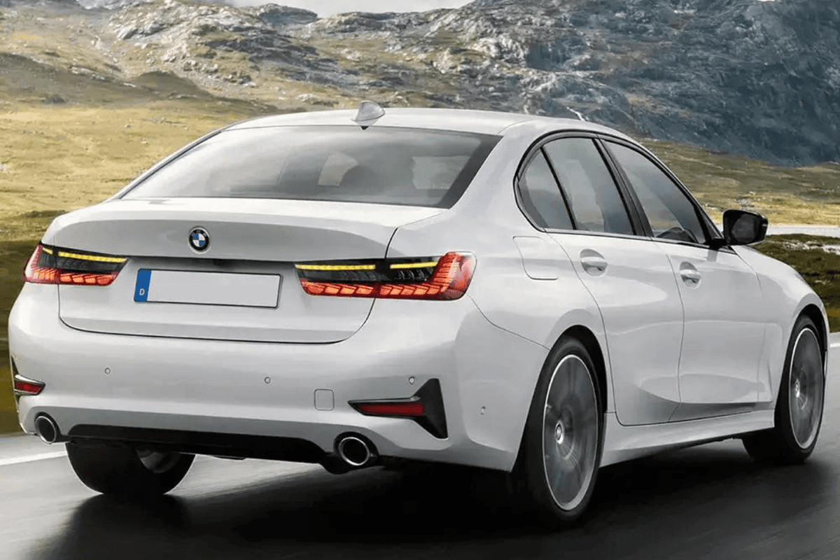 BMW 3-Series G20 G28 G80 tail lights with dragon scale style design by K2 Industries, for models from 2019 to 2024.