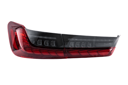 BMW 3-Series G20 G28 G80 Dragon Scale Style Tail Lights by K2 Industries, showcasing sleek LED design and modern tail light features.
