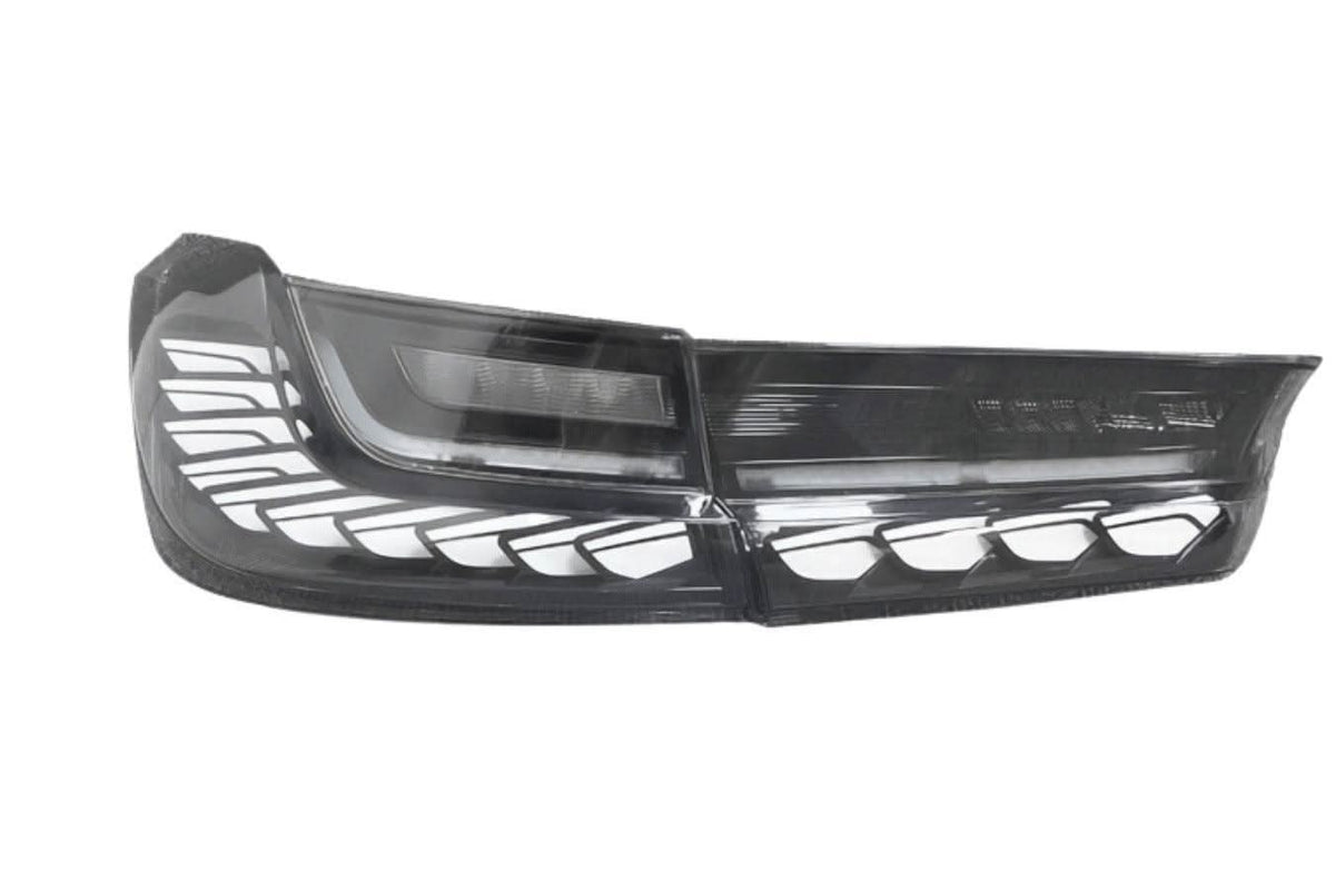 BMW 3-Series G20 G28 G80 GTS style tail lights by K2 Industries, featuring sleek LED design for 2019-2024 models.
