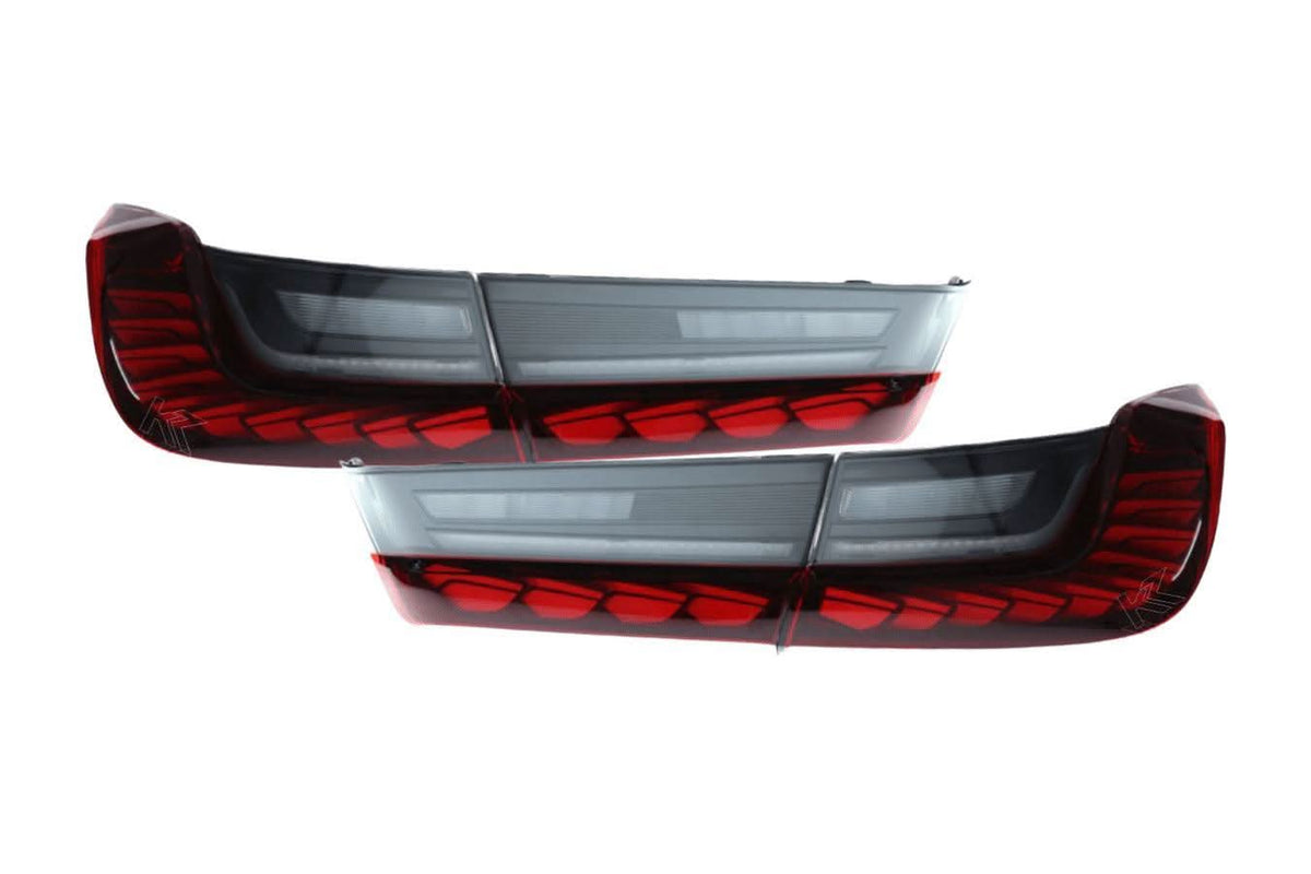 BMW 3-Series G20 G28 G80 GTS style tail lights by K2 Industries, featuring sleek LED design for 2019-2024 models.