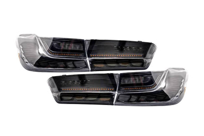 BMW 3-Series G20 G28 G80 GTS style tail lights by K2 Industries, designed for models from 2019 to 2024, with LED detailing.