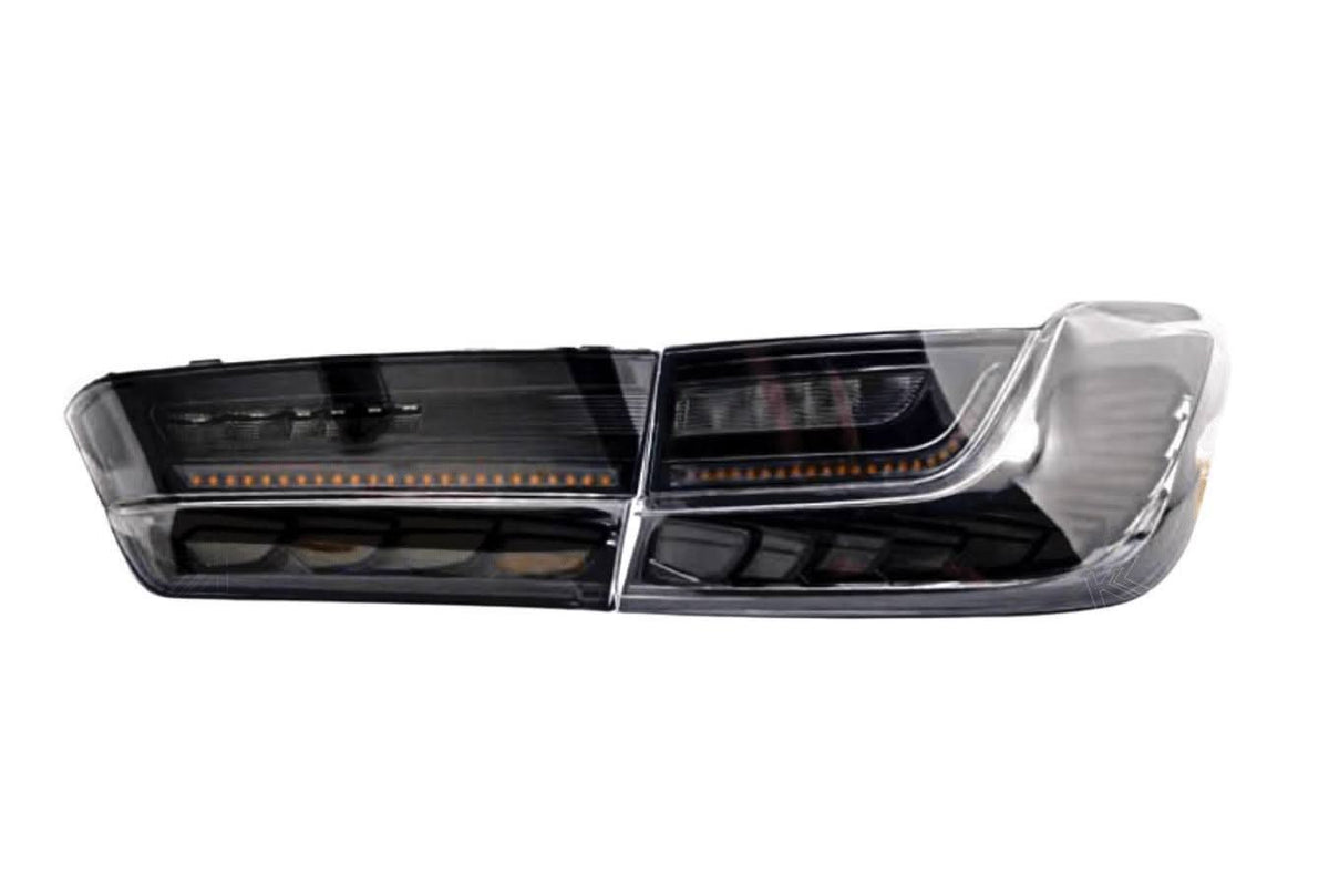BMW 3-Series G20 G28 G80 GTS style tail lights by K2 Industries, showcasing sleek LED design for 2019-2024 models.