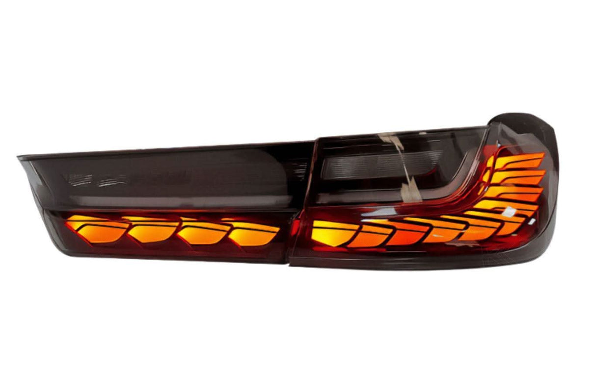 BMW 3-Series G20 G28 G80 GTS style tail lights by K2 Industries, showcasing sleek LED design for 2019-2024 models.