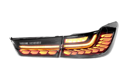 BMW 3-Series G20 G28 G80 GTS style tail lights by K2 Industries, featuring sleek LED design for 2019-2024 models.