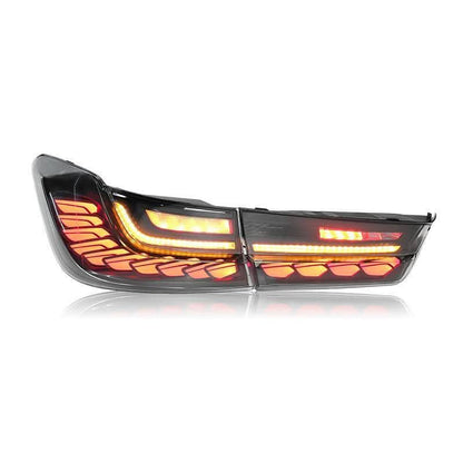 BMW 3-Series G20 G28 G80 GTS style tail lights by K2 Industries, showcasing sleek LED design for 2019-2024 models.