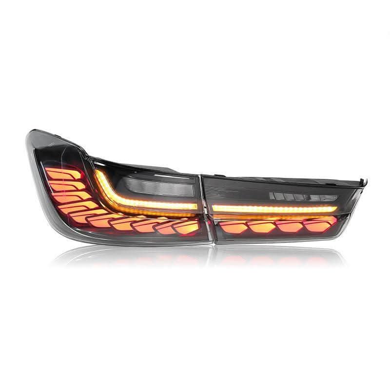 BMW 3-Series G20 G28 G80 GTS style tail lights by K2 Industries, showcasing sleek LED design for 2019-2024 models.