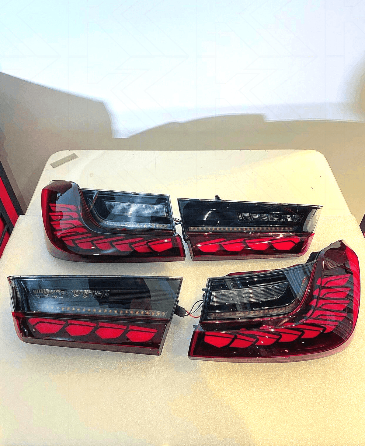 BMW 3-Series G20 G28 G80 GTS style tail lights by K2 Industries for models 2019-2024, showcasing sleek design and LED illumination.