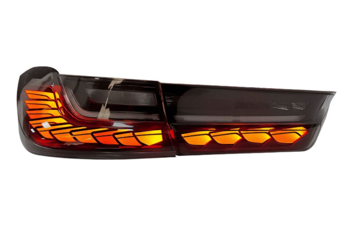 BMW 3-Series G20 G28 G80 GTS style tail lights by K2 Industries, showcasing sleek LED design for 2019-2024 models.