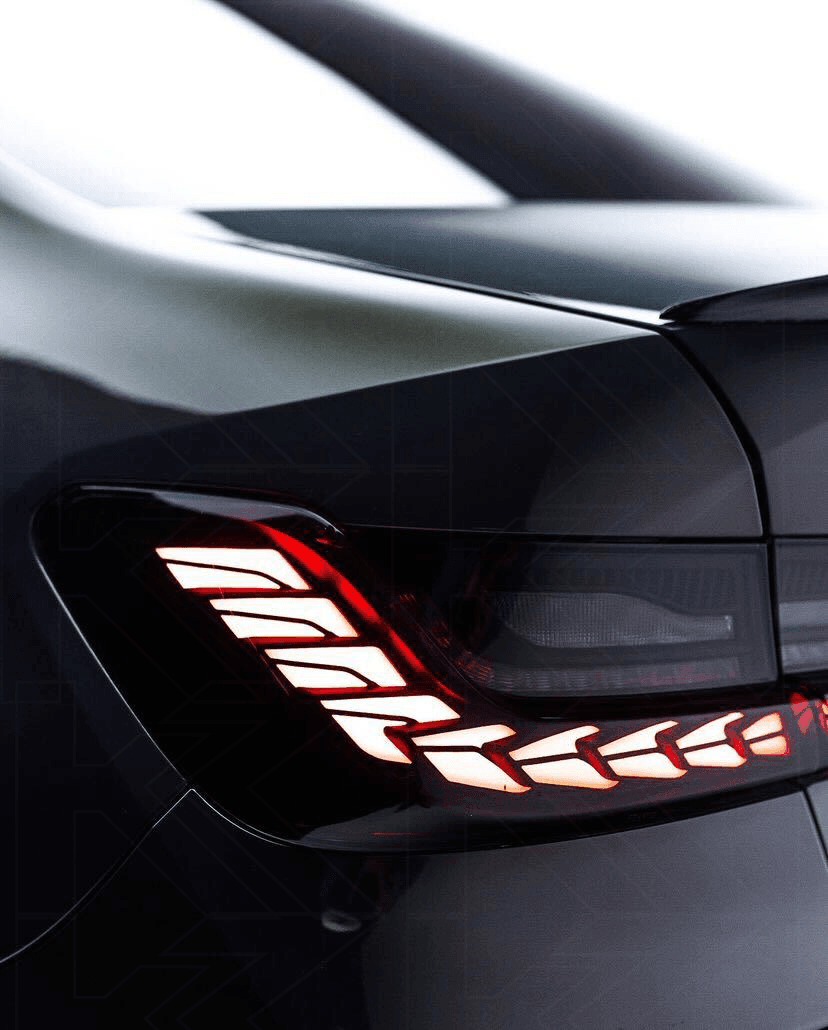 BMW 3-Series G20 G28 G80 GTS style tail lights by K2 Industries, showing sleek LED design for 2019-2024 models