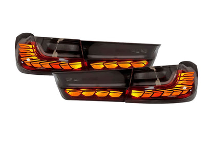 BMW 3-Series G20 G28 G80 GTS style tail lights by K2 Industries, featuring sleek LED design for 2019-2024 models.