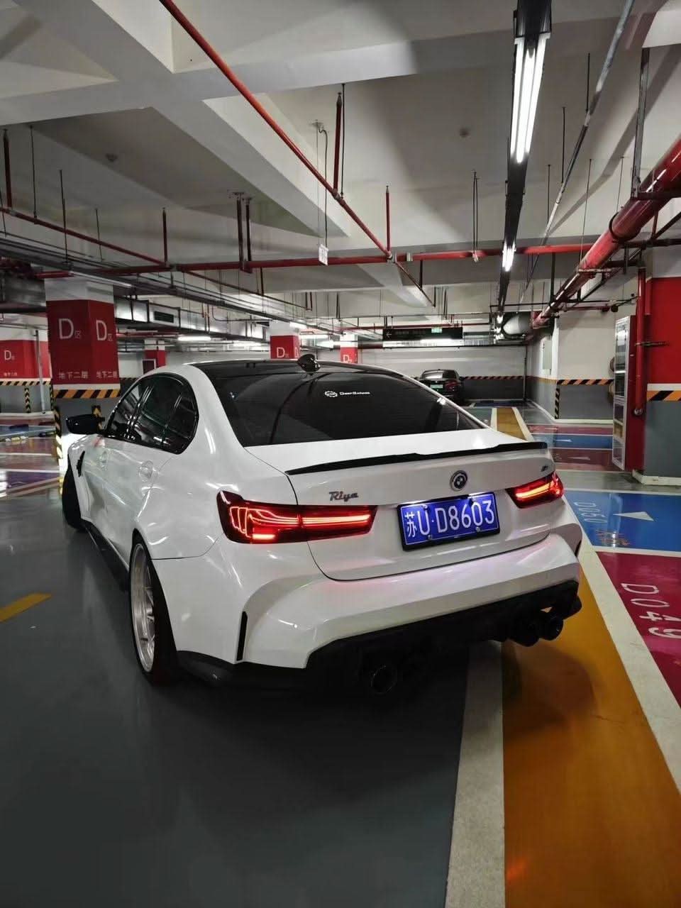 BMW 3-Series G20 G80 M3 CSL laser tail lights upgrade by K2 Industries, showcasing sleek, modern LED tail light design.