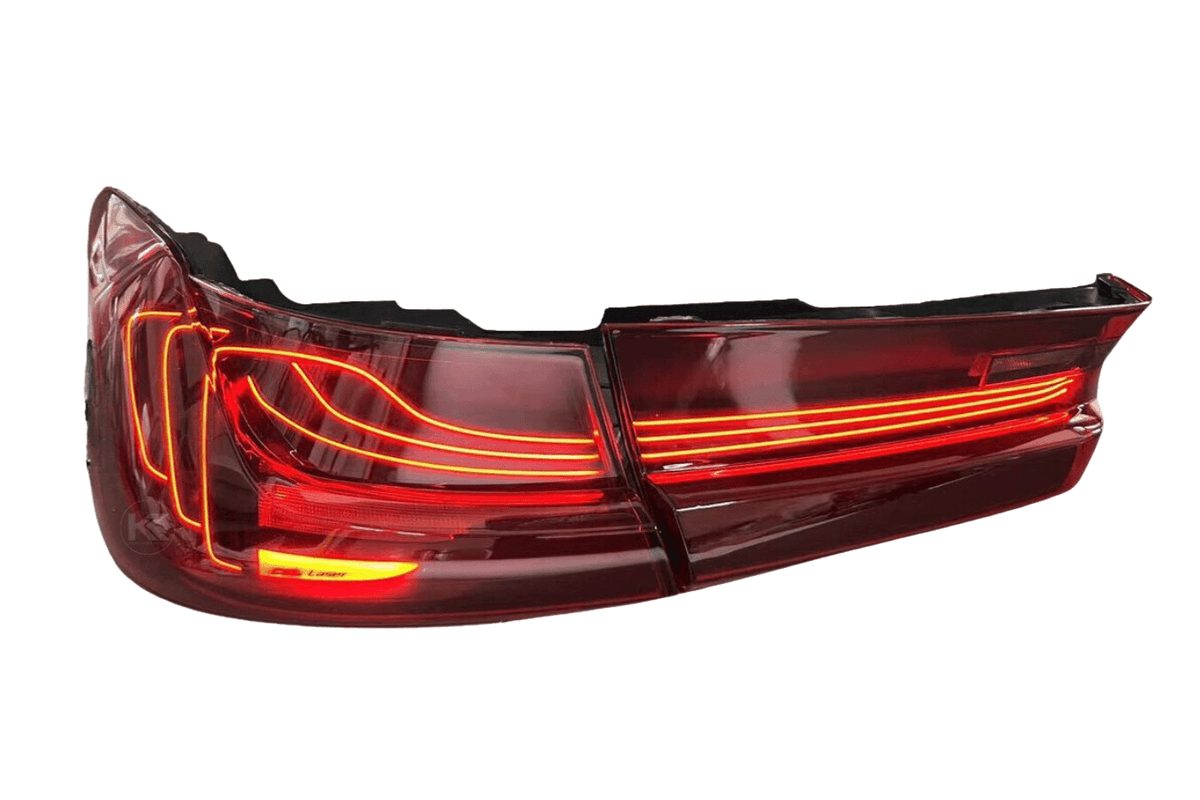 BMW 3-Series G20 G80 M3 CSL laser tail lights upgrade by K2 Industries, showing sleek tail light design on the vehicle.
