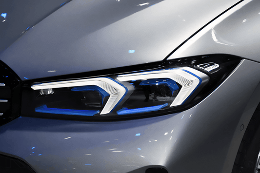 BMW 3 Series LCI G20 G28 LED projector headlights by K2 Industries, showing sleek headlight designs with LED modules.