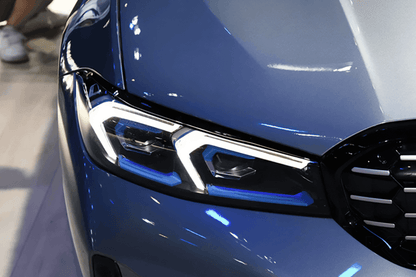 BMW 3 Series G20 G28 LED projector headlights by K2 Industries, featuring sleek design and advanced lighting technology for 2022+.