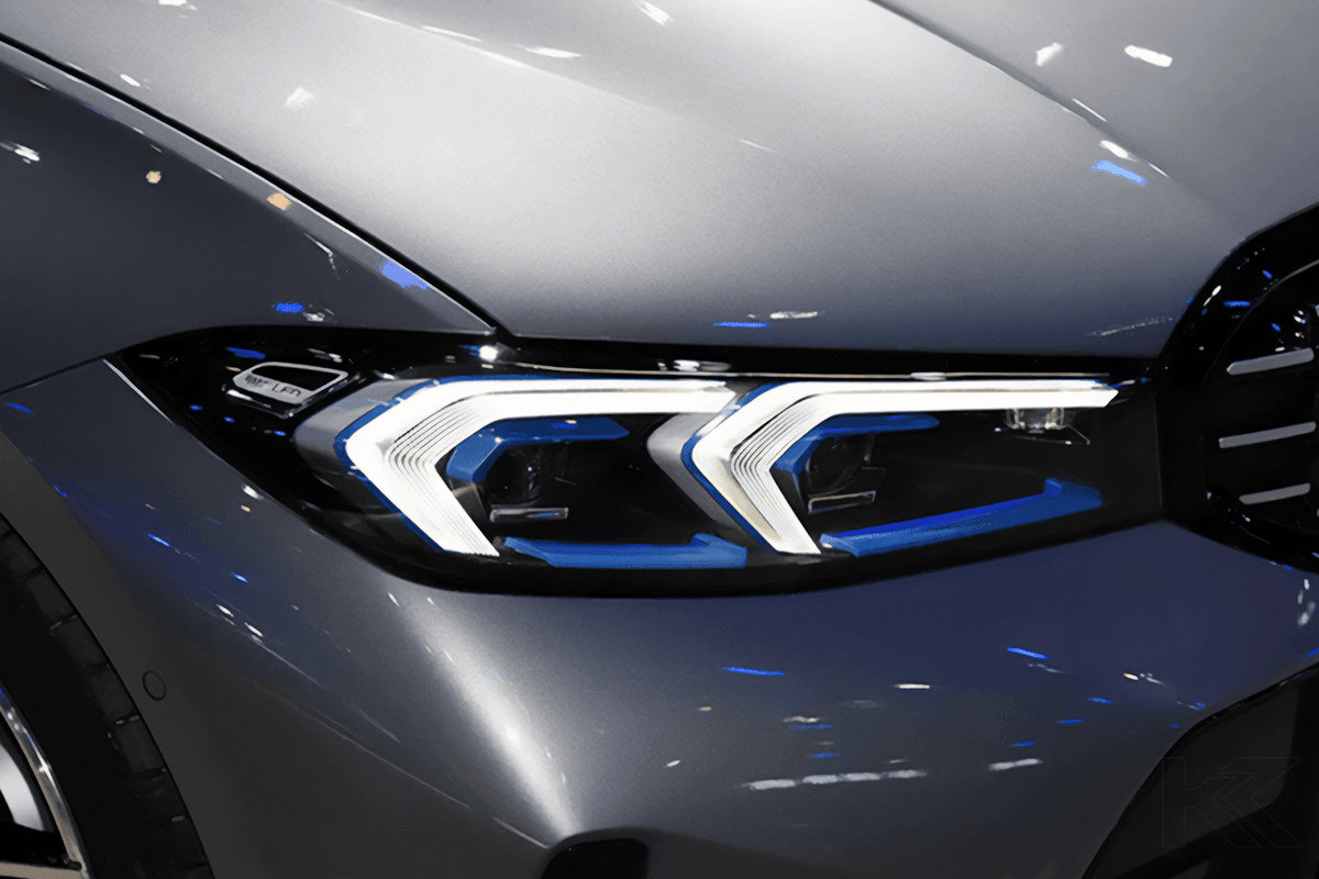 BMW 3 Series LCI G20 G28 LED projector headlights by K2 Industries, showcasing sleek headlight design for 2022+ models.