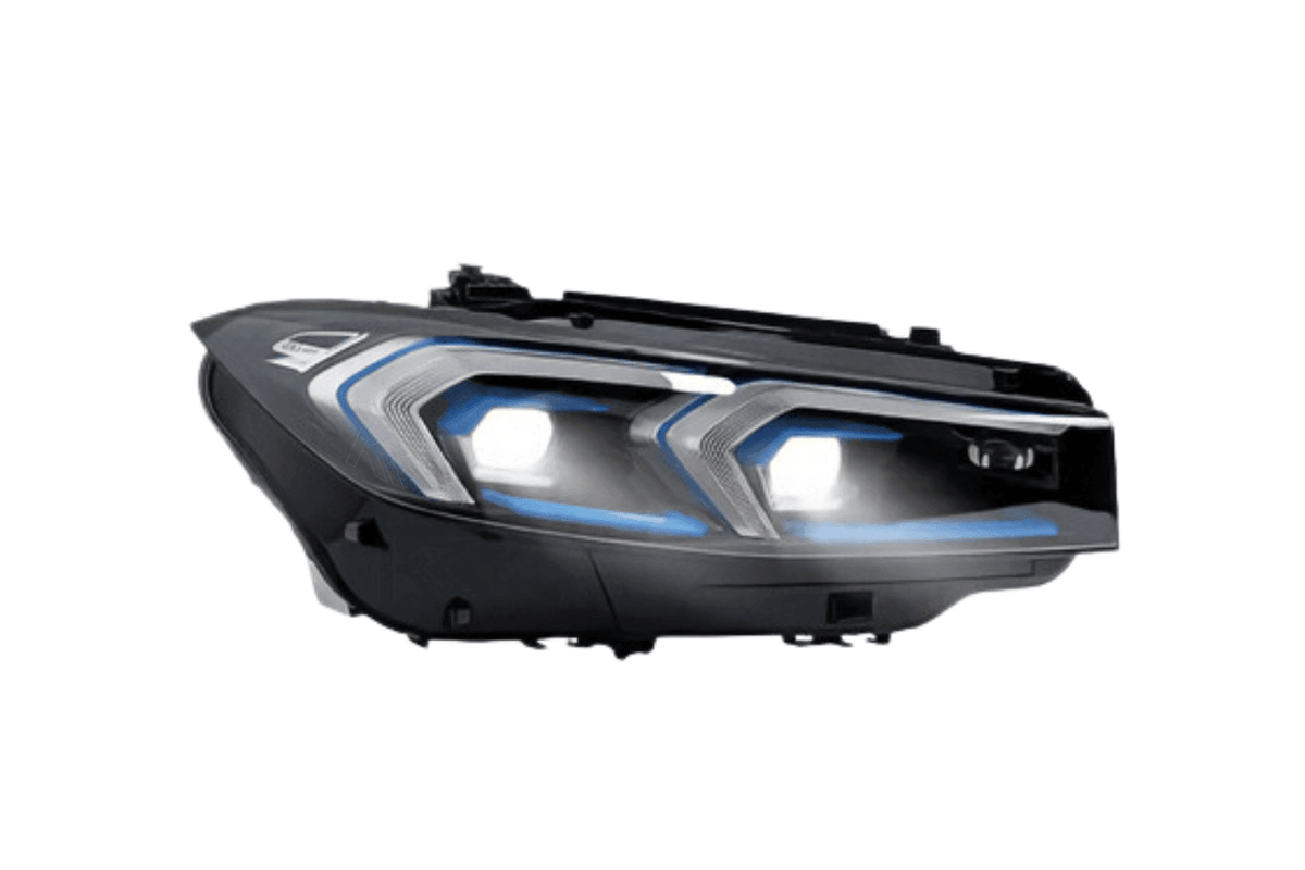 BMW 3 Series LCI G20 G28 LED projector headlights by K2 Industries, showing sleek modern headlight design with bright LED projectors.