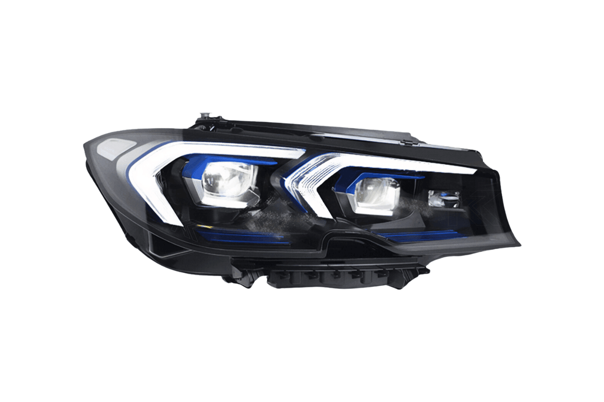 BMW 3 Series Pre-LCI G20 G28 LED headlight upgrade by K2 Industries, showing sleek daytime running lights and modern design.