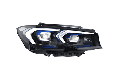 BMW 3 Series Pre-LCI G20 G28 LED headlight upgrade by K2 Industries, showing sleek daytime running lights and modern design.
