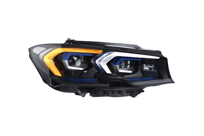 BMW 3 Series G20 G28 LED headlight upgrade by K2 Industries, showcasing the sleek LCI style headlights for pre-LCI models 2019-2022.