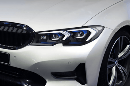 BMW 3 Series G20 G28 LED headlights upgrade by K2 Industries, pre-LCI LCI style for 2019-2022 models, showing the headlight assembly.