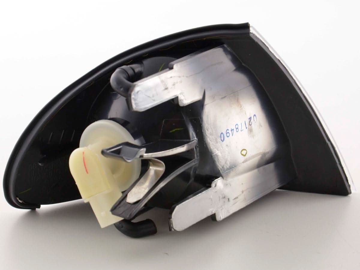 BMW 3-Series E46 sedan front corner indicator lights by K2 Industries, for models 1998-2001, showing the clear lens and mounting points.