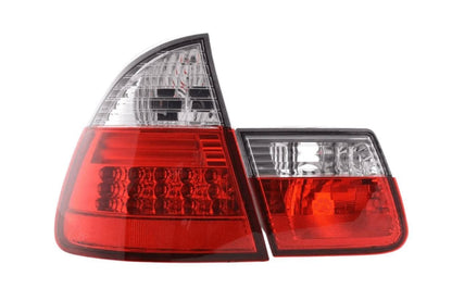 BMW 3 Series E46 wagon red LED tail lights set by K2 Industries, featuring sleek taillight assembly for 1998-2005 models.