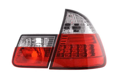 BMW 3 Series Wagon E46 red LED tail lights set by K2 Industries, showing the sleek taillight design for models 1998-2005.