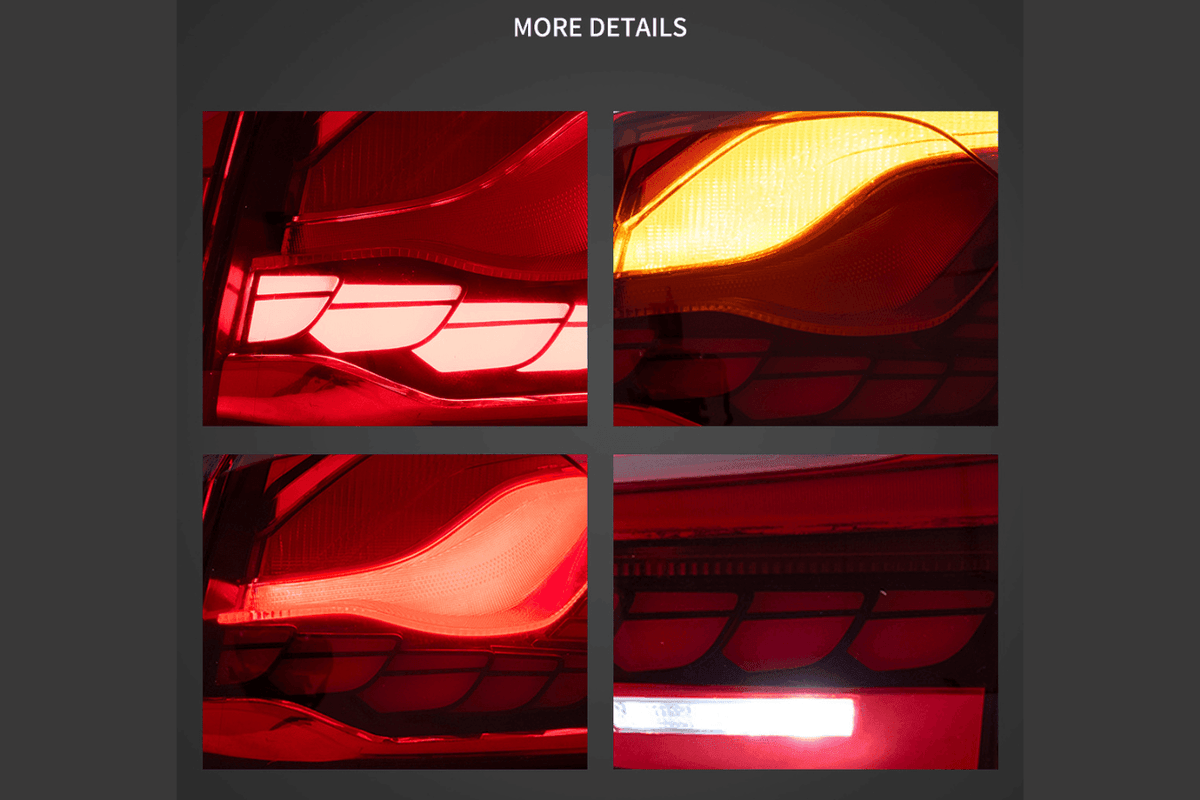 BMW 4-Series M4 F82 F83 F32 F36 OLED GTS Style Tail Lights by K2 Industries, 2014-2020, with dynamic OLED design.