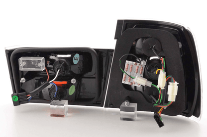 BMW 5-series E34 chrome clear LED taillights set from K2 Industries, designed for 1988-1994 models, showing the sleek tail light design