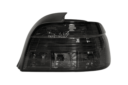 BMW 5 Series E39 LED strip smoked clear tail lights by K2 Industries, showing the sleek smoked and clear lens design.