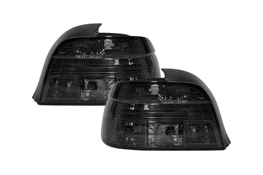BMW 5 Series E39 LED strip smoked clear tail lights by K2 Industries, showing the installed tail light assembly on the vehicle.